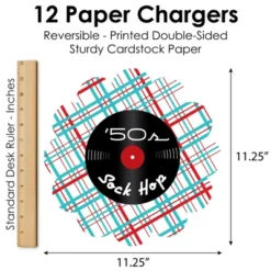 Big Dot Of Happiness 50’s Sock Hop - 1950s Rock N Roll Party Round Table Decorations - Paper Chargers - Place Setting For 12 -Nursery Decor Store GUEST 22f0de4a b743 44d9 a8ae 673cef8a4e06