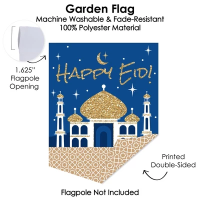 Big Dot Of Happiness Ramadan - Outdoor Home Decorations - Double-Sided Eid Mubarak Party Garden Flag - 12 X 15.25 Inches 2 Big Dot Of Happiness Ramadan - Outdoor Home Decorations - Double-Sided Eid Mubarak Party Garden Flag - 12 X 15.25 Inches - Image 2