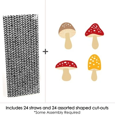 Big Dot Of Happiness Wild Mushrooms - Paper Straw Decor - Red Toadstool Party Striped Decorative Straws - Set Of 24 2 Big Dot Of Happiness Wild Mushrooms - Paper Straw Decor - Red Toadstool Party Striped Decorative Straws - Set Of 24 - Image 2