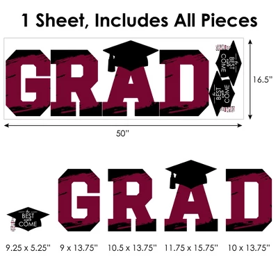 Big Dot Of Happiness Maroon Graduation Party Decor - Vinyl Wall Decals - Grad 5 Big Dot Of Happiness Maroon Graduation Party Decor - Vinyl Wall Decals - Grad - Image 5