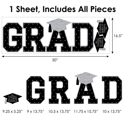Big Dot Of Happiness Silver Graduation Party Decor - Vinyl Wall Decals - Grad 5 Big Dot Of Happiness Silver Graduation Party Decor - Vinyl Wall Decals - Grad - Image 5