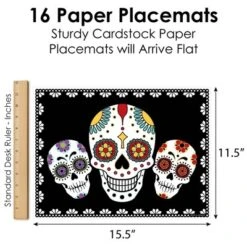 Big Dot Of Happiness Day Of The Dead - Party Table Decorations - Sugar Skull Party Placemats - Set Of 16 -Nursery Decor Store GUEST 2488623a d86f 4d4b 9f8f d3f6c318ee00
