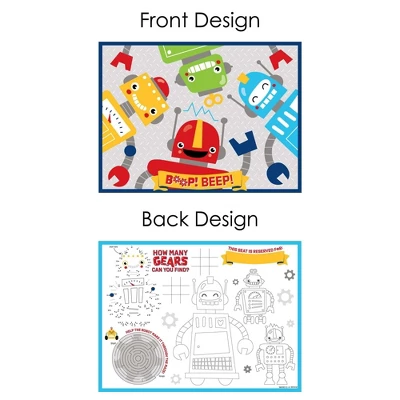 Big Dot Of Happiness Gear Up Robots - Paper Birthday Party Coloring Sheets - Activity Placemats - Set Of 16 4 Big Dot Of Happiness Gear Up Robots - Paper Birthday Party Coloring Sheets - Activity Placemats - Set Of 16 - Image 4