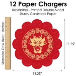 Big Dot Of Happiness Lunar New Year - 2024 Year Of The Dragon Round Table Decorations - Paper Chargers - Place Setting For 12 -Nursery Decor Store GUEST 24b71365 acb1 40f9 82f0 3b70060afb80
