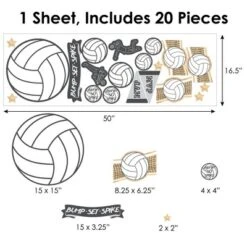 Big Dot Of Happiness Bump, Set, Spike - Volleyball - Peel And Stick Sports Decor Vinyl Wall Art Stickers - Wall Decals - Set Of 20 -Nursery Decor Store GUEST 25ba3368 c1c7 43a2 801b 5bd7ae5301a9