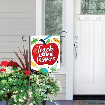Big Dot Of Happiness Teach Love Inspire - Outdoor Home Decorations - Double-Sided Teacher Appreciation Garden Flag - 12 X 15.25 Inches 5 Big Dot Of Happiness Teach Love Inspire - Outdoor Home Decorations - Double-Sided Teacher Appreciation Garden Flag - 12 X 15.25 Inches - Image 5