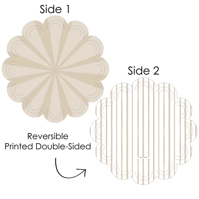 Big Dot Of Happiness Tan Stripes - Simple Party Round Table Decorations - Paper Chargers - Place Setting For 12 2 Big Dot Of Happiness Tan Stripes - Simple Party Round Table Decorations - Paper Chargers - Place Setting For 12 - Image 2