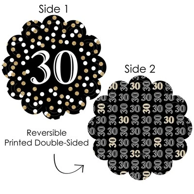 Big Dot Of Happiness Adult 30th Birthday - Gold - Birthday Party Round Table Decorations - Paper Chargers - Place Setting For 12 2 Big Dot Of Happiness Adult 30th Birthday - Gold - Birthday Party Round Table Decorations - Paper Chargers - Place Setting For 12 - Image 2