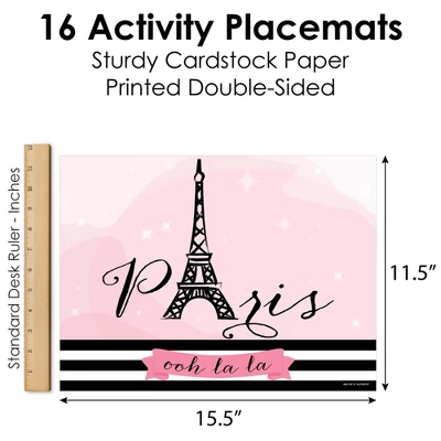 Big Dot Of Happiness Paris, Ooh La La - Paper Paris Themed Birthday Party Coloring Sheets - Activity Placemats - Set Of 16 3 Big Dot Of Happiness Paris, Ooh La La - Paper Paris Themed Birthday Party Coloring Sheets - Activity Placemats - Set Of 16 - Image 3