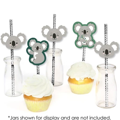 Big Dot Of Happiness Koala Cutie - Paper Straw Decor - Bear Birthday Party And Baby Shower Striped Decorative Straws - Set Of 24 3 Big Dot Of Happiness Koala Cutie - Paper Straw Decor - Bear Birthday Party And Baby Shower Striped Decorative Straws - Set Of 24 - Image 3
