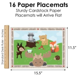 Big Dot Of Happiness Woodland Creatures - Party Table Decorations - Baby Shower Or Birthday Party Placemats - Set Of 16 6 Big Dot Of Happiness Woodland Creatures - Party Table Decorations - Baby Shower Or Birthday Party Placemats - Set Of 16 -Nursery Decor Store GUEST 29984567 f45e 4c6a 8a56 0b277a9b92ab