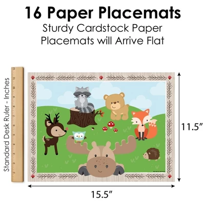 Big Dot Of Happiness Woodland Creatures - Party Table Decorations - Baby Shower Or Birthday Party Placemats - Set Of 16 3 Big Dot Of Happiness Woodland Creatures - Party Table Decorations - Baby Shower Or Birthday Party Placemats - Set Of 16 - Image 3