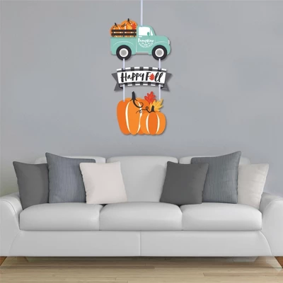 Big Dot Of Happiness Happy Fall Truck - Hanging Porch Harvest Pumpkin Party Outdoor Decorations - Front Door Decor - 3 Piece Sign 2 Big Dot Of Happiness Happy Fall Truck - Hanging Porch Harvest Pumpkin Party Outdoor Decorations - Front Door Decor - 3 Piece Sign - Image 2