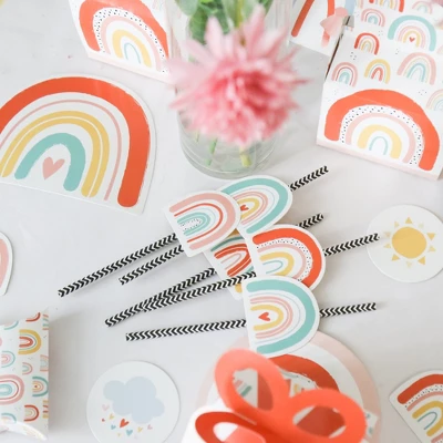 Big Dot Of Happiness Hello Rainbow - Paper Straw Decor - Boho Baby Shower And Birthday Party Striped Decorative Straws - Set Of 24 5 Big Dot Of Happiness Hello Rainbow - Paper Straw Decor - Boho Baby Shower And Birthday Party Striped Decorative Straws - Set Of 24 - Image 5