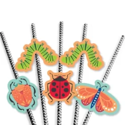 Big Dot Of Happiness Buggin' Out - Paper Straw Decor - Bugs Birthday Party Striped Decorative Straws - Set Of 24 -Nursery Decor Store GUEST 2ab5dc3d 16e8 4ef5 afbd 188a5664dff1