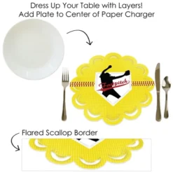 Big Dot Of Happiness Grand Slam - Fastpitch Softball - Birthday Party Or Baby Shower Round Table Decorations - Paper Chargers - Place Setting For 12 -Nursery Decor Store GUEST 2ad1a072 cb38 4ca6 93ba cb559ba6814e