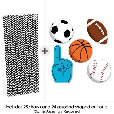 Big Dot Of Happiness Go, Fight, Win - Sports - Paper Straw Decor - Baby Shower Or Birthday Party Striped Decorative Straws - Set Of 24 1 Big Dot Of Happiness Go, Fight, Win - Sports - Paper Straw Decor - Baby Shower Or Birthday Party Striped Decorative Straws - Set Of 24