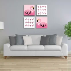 Big Dot Of Happiness Pink Flamingo - Tropical Summer Kids Room, Nursery Decor And Home Decor - 11 X 11 Inches Kids Wall Art - Set Of 4 Prints -Nursery Decor Store GUEST 2e3aac16 7e14 4f04 945b 8449cc457024