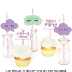 Big Dot Of Happiness Pajama Slumber Party - Paper Straw Decor - Girls Sleepover Birthday Party Striped Decorative Straws - Set Of 24 -Nursery Decor Store GUEST 2e443284 36d4 495e ac47 27f2b9e0754b