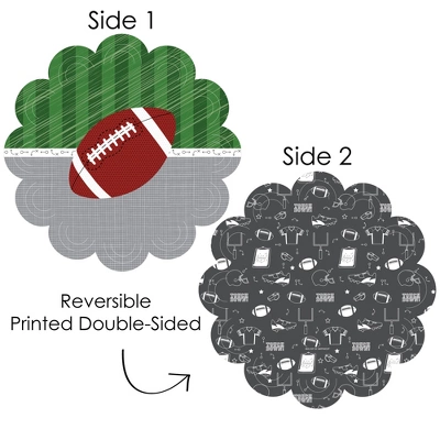 Big Dot Of Happiness End Zone - Football - Baby Shower Or Birthday Party Round Table Decorations - Paper Chargers - Place Setting For 12 2 Big Dot Of Happiness End Zone - Football - Baby Shower Or Birthday Party Round Table Decorations - Paper Chargers - Place Setting For 12 - Image 2