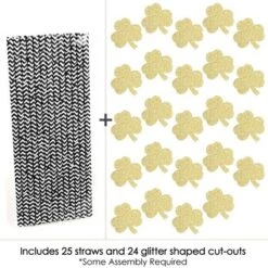 Big Dot Of Happiness Gold Glitter Shamrocks Party Straws - No-Mess Real Glitter Cut-Outs & Decorative St. Patrick's Day Party Paper Straws - Set Of 24 -Nursery Decor Store GUEST 2ea3f25c 84e5 4f6d 9ece f6a24b7d6287