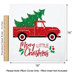 Big Dot Of Happiness Merry Little Christmas Tree - Red Truck Christmas Party Home Decorative Canvas Cushion Case - Throw Pillow Cover - 16 X 16 Inches -Nursery Decor Store GUEST 2edfd9b2 b4d2 43a4 9232 d90ded1b44ca