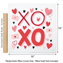 Big Dot Of Happiness Happy Valentine's Day - Valentine Hearts Party Home Decorative Canvas Cushion Case - Throw Pillow Cover - 16 X 16 Inches -Nursery Decor Store GUEST 2f2f2af5 7d5f 46bf 8b80 b315a54a8b7b