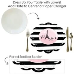 Big Dot Of Happiness Paris, Ooh La La - Paris Themed Baby Shower Or Birthday Party Round Table Decorations - Paper Chargers - Place Setting For 12 -Nursery Decor Store GUEST 2f550d94 1eff 40bd bd90 3bb7c2c82d9d