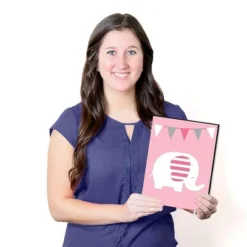 Big Dot Of Happiness Pink Elephant - Baby Girl Nursery Wall Art And Kids Room Decorations - Gift Ideas - 7.5 X 10 Inches - Set Of 3 Prints -Nursery Decor Store GUEST 2f64847b ae1f 49fc 8b31 fe01bc097270