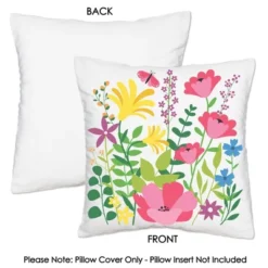 Big Dot Of Happiness Wildflowers - Boho Floral Party Home Decorative Canvas Cushion Case - Throw Pillow Cover - 16 X 16 Inches -Nursery Decor Store GUEST 304384d6 dc45 4ed4 8529 f628b0b8f4af