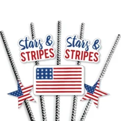 Big Dot Of Happiness Stars & Stripes - Paper Straw Decor - Memorial Day, 4th Of July & Labor Day USA Patriotic Party Striped Decor Straws - Set Of 24 -Nursery Decor Store GUEST 30a8d2c1 5ced 4678 a18e bc078bae9b61