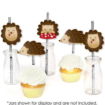 Big Dot Of Happiness Forest Hedgehogs - Paper Straw Decor - Woodland Birthday Party Or Baby Shower Striped Decorative Straws - Set Of 24 3 Big Dot Of Happiness Forest Hedgehogs - Paper Straw Decor - Woodland Birthday Party Or Baby Shower Striped Decorative Straws - Set Of 24 - Image 3