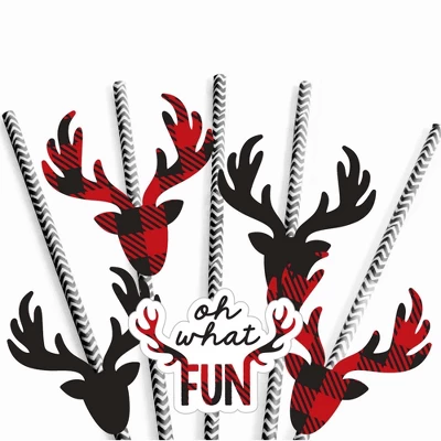 Big Dot Of Happiness Prancing Plaid Paper Straw Decor - Christmas & Holiday Buffalo Plaid Party Striped Decorative Straws - Set Of 24 4 Big Dot Of Happiness Prancing Plaid Paper Straw Decor - Christmas & Holiday Buffalo Plaid Party Striped Decorative Straws - Set Of 24 - Image 4
