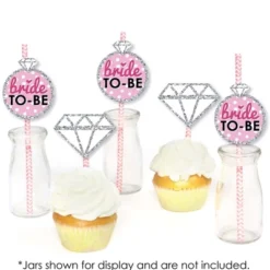 Big Dot Of Happiness Bride-to-Be Paper Straw Decor - Bridal Shower & Classy Bachelorette Party Striped Decorative Straws - Set Of 24 -Nursery Decor Store GUEST 33cdb75c 720a 4f3d 9145 df8e35da5d99
