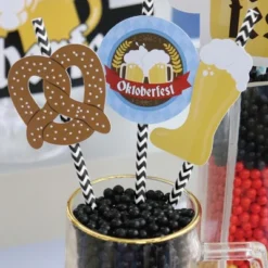 Big Dot Of Happiness Oktoberfest - Paper Straw Decor - Beer Festival Striped Decorative Straws - Set Of 24 -Nursery Decor Store GUEST 33f86995 876b 40ee ab31 ac9325036771