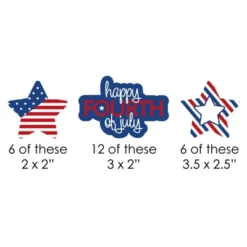 Big Dot Of Happiness 4th Of July Paper Straw Decor - Striped Decorative Straws For Independence Day - Set Of 24