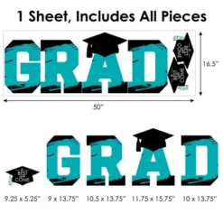 Big Dot Of Happiness Teal Graduation Party Decor - Vinyl Wall Decals - Grad -Nursery Decor Store GUEST 35e014d3 b9e5 4a6f 8b84 f7a818fbc162