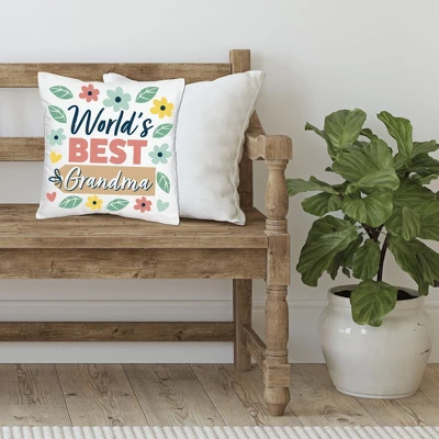 Big Dot Of Happiness Grandma, Happy Mother's Day - We Love Grandmother Home Decorative Canvas Cushion Case - Throw Pillow Cover - 16 X 16 Inches 2 Big Dot Of Happiness Grandma, Happy Mother's Day - We Love Grandmother Home Decorative Canvas Cushion Case - Throw Pillow Cover - 16 X 16 Inches - Image 2