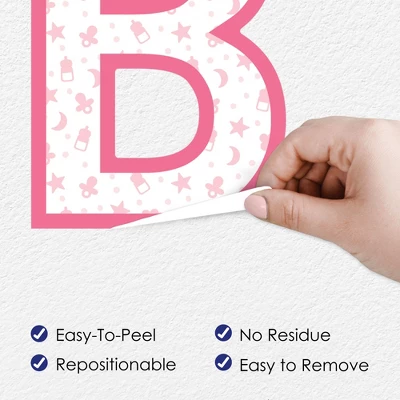 Big Dot Of Happiness It's A Girl - Peel And Stick Pink Baby Shower Standard Banner Wall Decals - Baby 3 Big Dot Of Happiness It's A Girl - Peel And Stick Pink Baby Shower Standard Banner Wall Decals - Baby - Image 3
