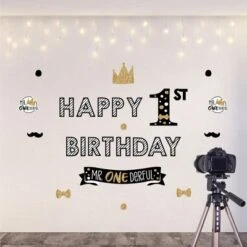 Big Dot Of Happiness 1st Birthday Little Mr. Onederful - Peel And Stick Boy First Birthday Party Decoration - Wall Decals Backdrop -Nursery Decor Store GUEST 3705cbe7 79f7 4a29 9800 0fc0ae667626