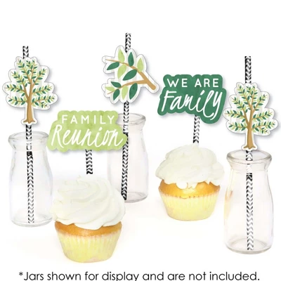 Big Dot Of Happiness Family Tree Reunion - Paper Straw Decor - Family Gathering Party Striped Decorative Straws - Set Of 24 3 Big Dot Of Happiness Family Tree Reunion - Paper Straw Decor - Family Gathering Party Striped Decorative Straws - Set Of 24 - Image 3