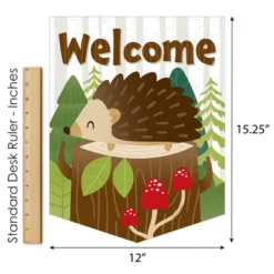 Big Dot Of Happiness Forest Hedgehogs - Outdoor Home Decorations - Double-Sided Woodland Birthday Party Or Baby Shower Garden Flag - 12 X 15.25 Inches -Nursery Decor Store GUEST 385ad26a e4e7 4b39 ad15 652eec11165a