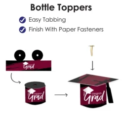 Big Dot Of Happiness Maroon Grad - Best Is Yet To Come - DIY Grad Cap Burgundy Graduation Party Bottle Topper Decorations - Set Of 20 -Nursery Decor Store GUEST 388e7f7c aec2 4375 bf28 8f073dfc7263
