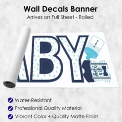 Big Dot Of Happiness It's A Boy - Peel And Stick Blue Baby Shower Standard Banner Wall Decals - Baby 9 Big Dot Of Happiness It's A Boy - Peel And Stick Blue Baby Shower Standard Banner Wall Decals - Baby -Nursery Decor Store GUEST 38b6995a 7f3f 4840 80b7 4ee890cb938d