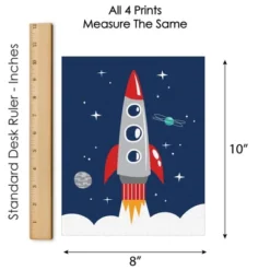 Big Dot Of Happiness Blast Off To Outer Space - Unframed Rocket Ship Nursery And Kids Room Linen Paper Wall Art - Set Of 4 - Artisms - 8 X 10 Inches -Nursery Decor Store GUEST 3a8a9812 1bf4 4807 ac94 3a90c43194c0
