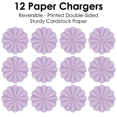 Big Dot Of Happiness Purple Stripes - Simple Party Round Table Decorations - Paper Chargers - Place Setting For 12 5 Big Dot Of Happiness Purple Stripes - Simple Party Round Table Decorations - Paper Chargers - Place Setting For 12 - Image 5