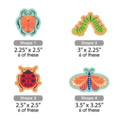 Big Dot Of Happiness Buggin' Out - Paper Straw Decor - Bugs Birthday Party Striped Decorative Straws - Set Of 24