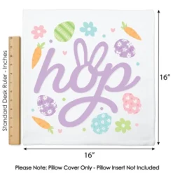 Big Dot Of Happiness Spring Easter Bunny - Happy Easter Party Home Decorative Canvas Cushion Case - Throw Pillow Cover - 16 X 16 Inches -Nursery Decor Store GUEST 3d3f8187 3a11 4479 b5f7 5a55696ba9ec