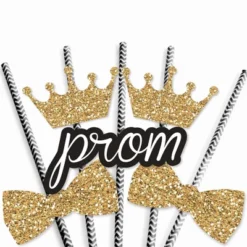 Big Dot Of Happiness Prom - Paper Straw Decor - Prom Night Striped Decorative Straws - Set Of 24 -Nursery Decor Store GUEST 3e45695d 8ea9 45dc 8036 044e000f60e3