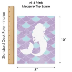 Big Dot Of Happiness Let's Be Mermaids - Unframed Purple & Teal Mermaid Tail Nursery Or Kids Room Linen Paper Wall Art Set Of 4 Artisms 8 X 10 Inches -Nursery Decor Store GUEST 3e9d85de 9daa 475a 8fc2 18a5f55d8223